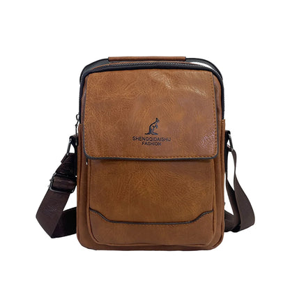 Men's Retro Pu Soft Leather Shoulder Bags Versatile Large-capacity High Quality Fashion Texture Commuter Bags Men Handbags