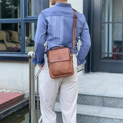 Men's Retro Pu Soft Leather Shoulder Bags Versatile Large-capacity High Quality Fashion Texture Commuter Bags Men Handbags