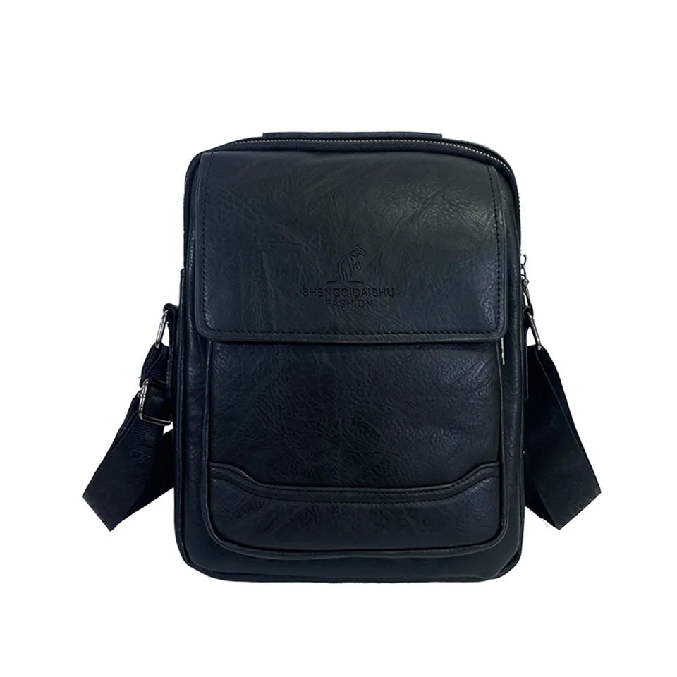 Men's Retro Pu Soft Leather Shoulder Bags Versatile Large-capacity High Quality Fashion Texture Commuter Bags Men Handbags