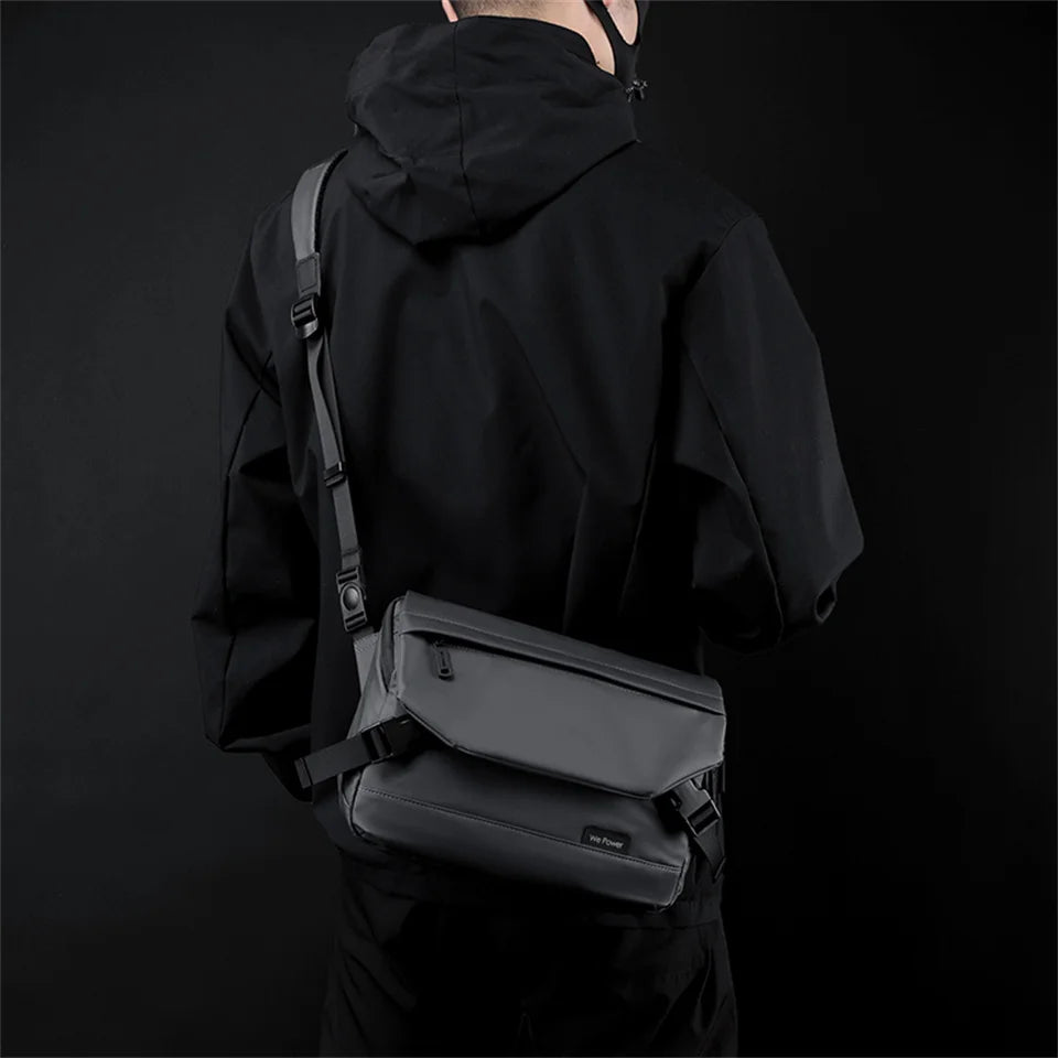 Men's Retro Versatile Nylon Shoulder Bags Large Capacity Advanced Trend Men Simplicity Fashion Solid Color Handbags