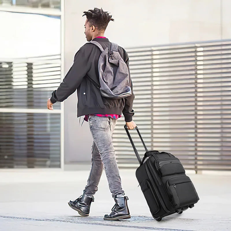 Men's Rolling Luggage Handbag Trolley Bag with wheels Carry on Hand Luggage Travel Suitcases Business Laptop Bag For Men