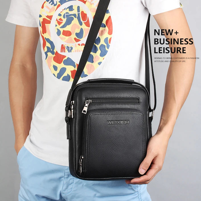 Men's Shoulder Bag Large Capacity Crossbody Bag Casual Handbag Men's PU Leather Business Bag Messenger Bags