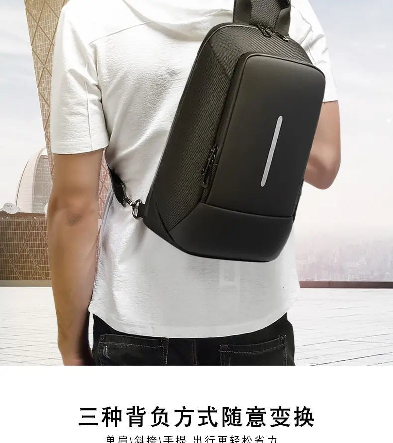 Men's Shoulder Bag Multifunction Waterproof Crossbody Sling For 9.7 inch Ipad Crossbody Pack USB Messenger Pack for Male Bolsas