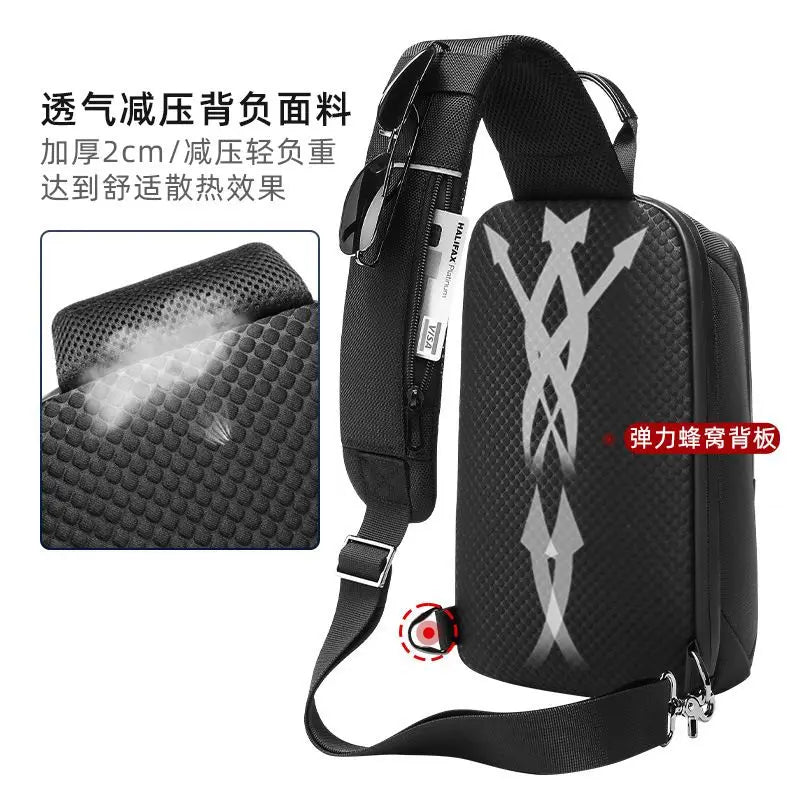 Men's Shoulder Bag Multifunction Waterproof Crossbody Sling For 9.7 inch Ipad Crossbody Pack USB Messenger Pack for Male Bolsas