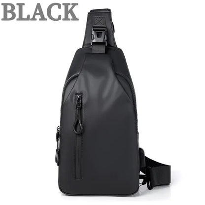 Men's Shoulder Chest Crossbody s Outdoor Waterproof with Usb Charging Port Lightweight Sling Bag for Hiking Cycling