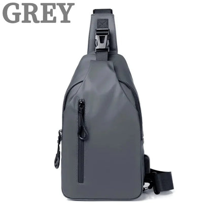 Men's Shoulder Chest Crossbody s Outdoor Waterproof with Usb Charging Port Lightweight Sling Bag for Hiking Cycling