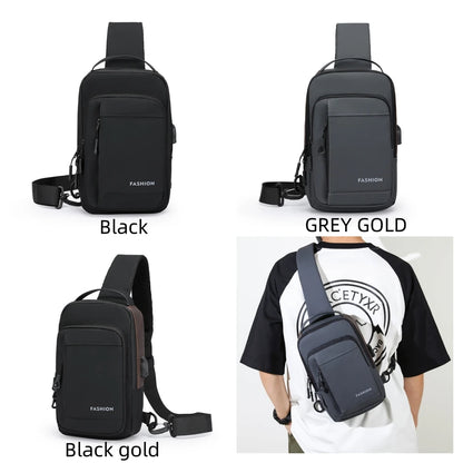 Men's Simple Shoulder Bag Waterproof Men's Casual Handbag Large Capacity Lightweight Men's Fashion Versatile Bag