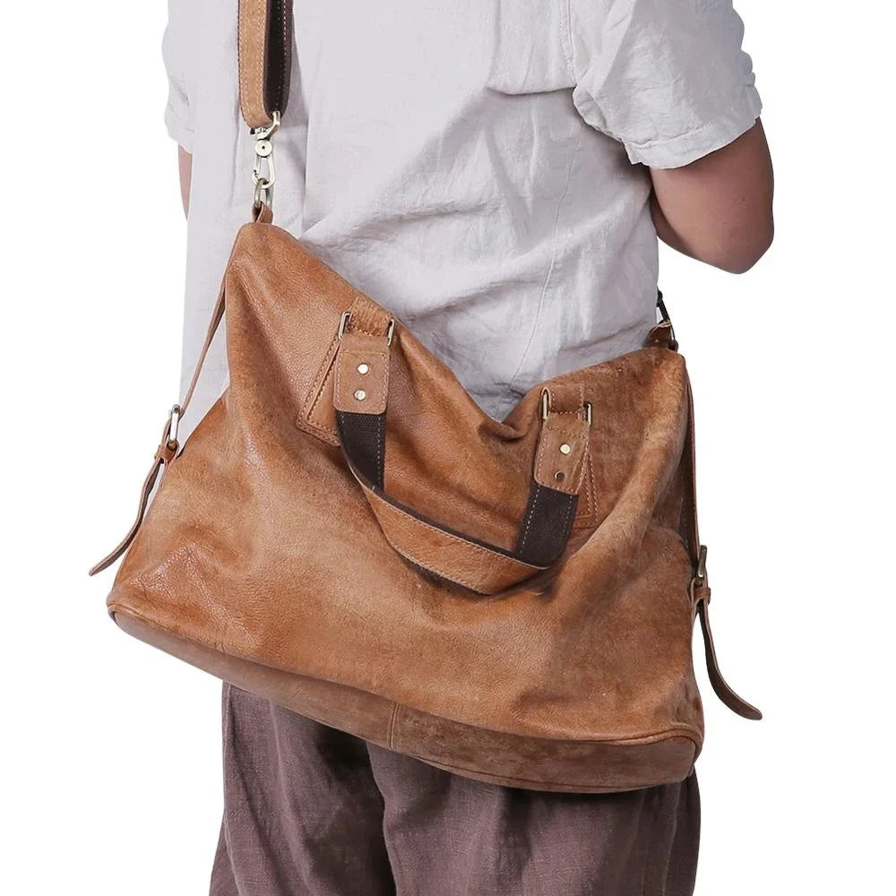 Men's Single Shoulder Genuine Leather Crossbody s for Men Large Capacity Fashion Messenger Bag Top Layer Cowhide