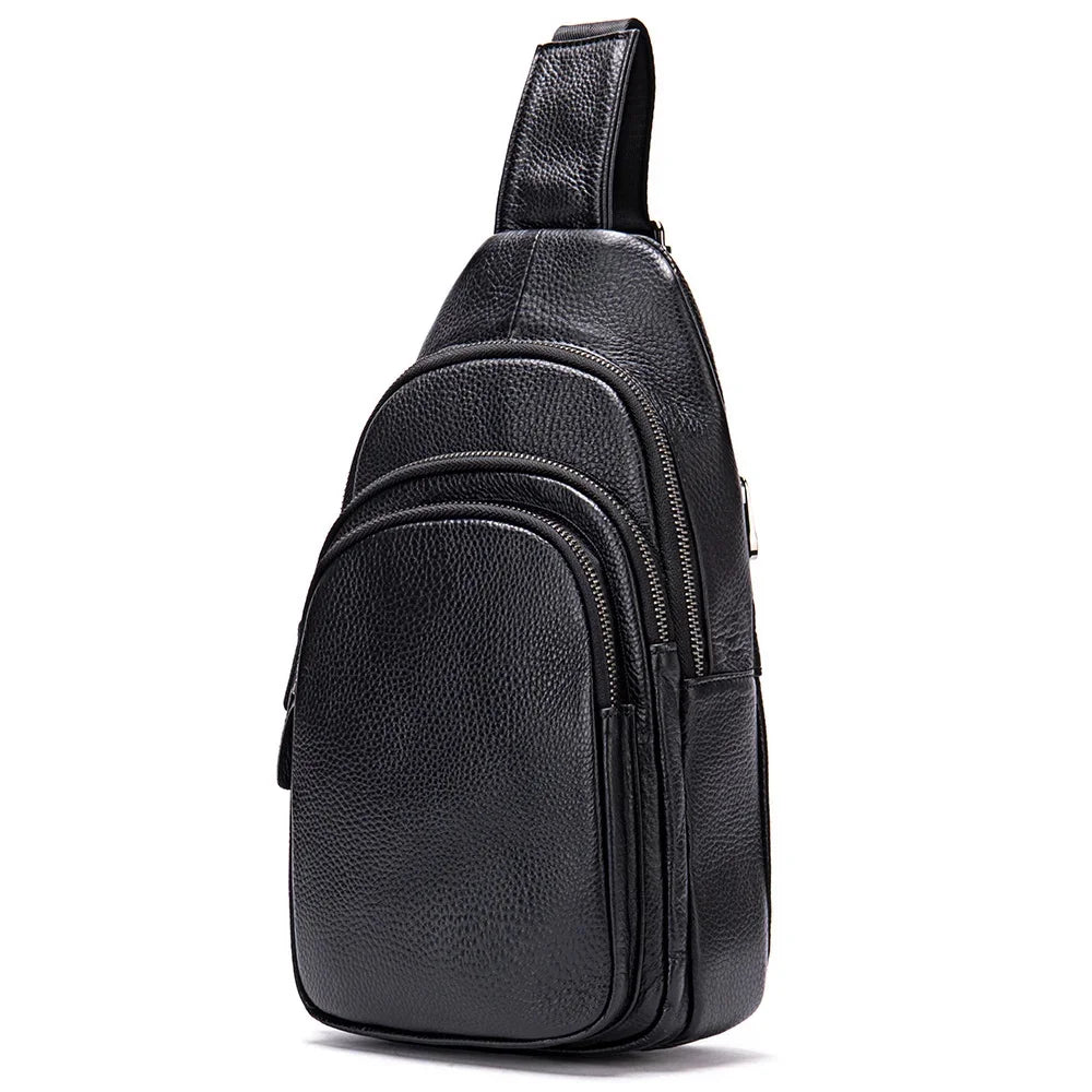 Men's Sling Casual Men’s s Genuine Leather Shoulder Crossbody Man Travel Chest Pack Side Bags My Orders