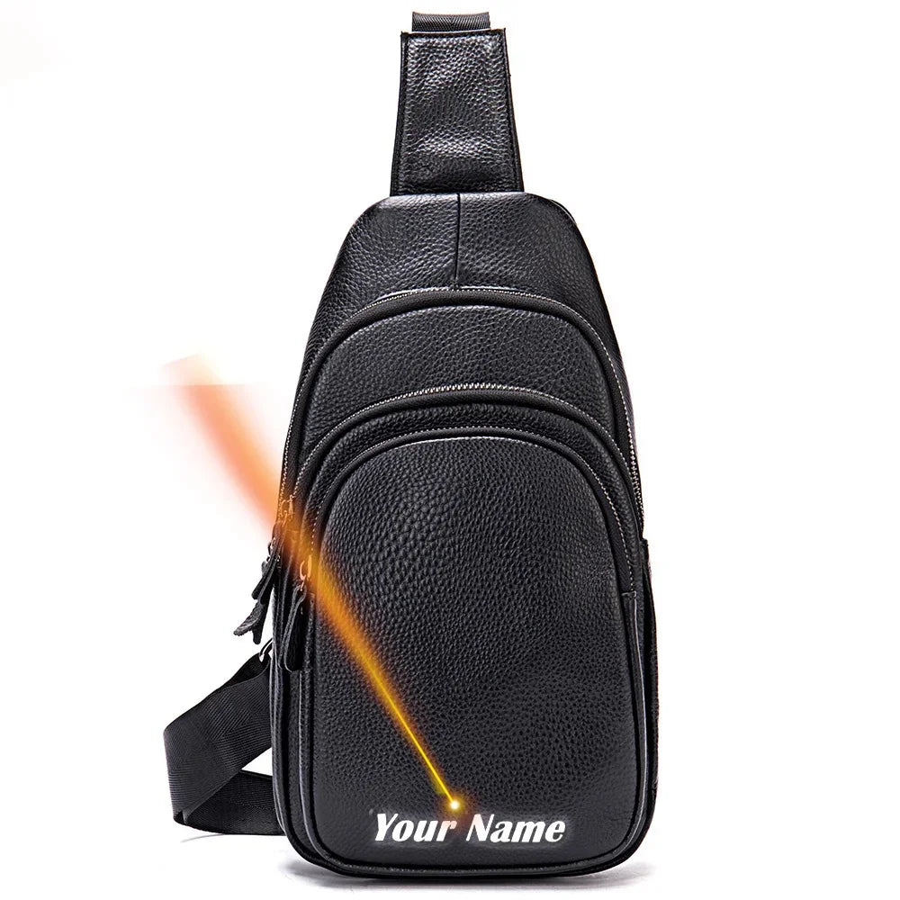 Men's Sling Casual Men’s s Genuine Leather Shoulder Crossbody Man Travel Chest Pack Side Bags My Orders