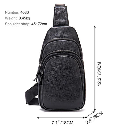 Men's Sling Casual Men’s s Genuine Leather Shoulder Crossbody Man Travel Chest Pack Side Bags My Orders