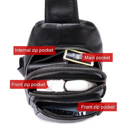 Men's Sling Casual Men’s s Genuine Leather Shoulder Crossbody Man Travel Chest Pack Side Bags My Orders