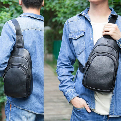 Men's Sling Casual Men’s s Genuine Leather Shoulder Crossbody Man Travel Chest Pack Side Bags My Orders
