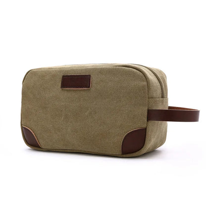 Men's Small Bag Good Quality Canvas Hand Bags Casual Travel Phone Pouch Card Bag Leather Handle Multicolor Male Mini Clutch Bag