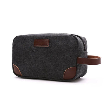 Men's Small Bag Good Quality Canvas Hand Bags Casual Travel Phone Pouch Card Bag Leather Handle Multicolor Male Mini Clutch Bag