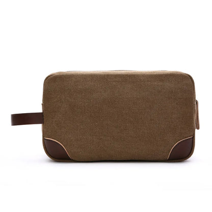 Men's Small Bag Good Quality Canvas Hand Bags Casual Travel Phone Pouch Card Bag Leather Handle Multicolor Male Mini Clutch Bag