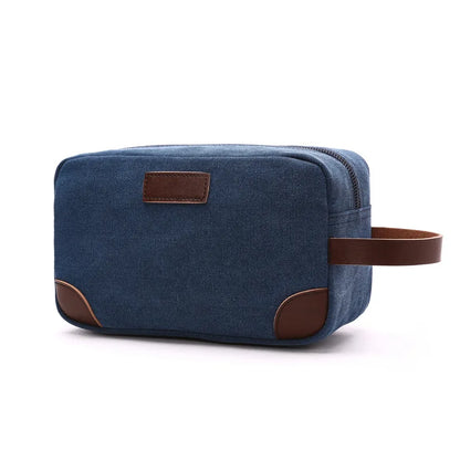 Men's Small Bag Good Quality Canvas Hand Bags Casual Travel Phone Pouch Card Bag Leather Handle Multicolor Male Mini Clutch Bag
