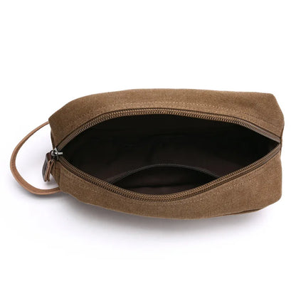 Men's Small Bag Good Quality Canvas Hand Bags Casual Travel Phone Pouch Card Bag Leather Handle Multicolor Male Mini Clutch Bag