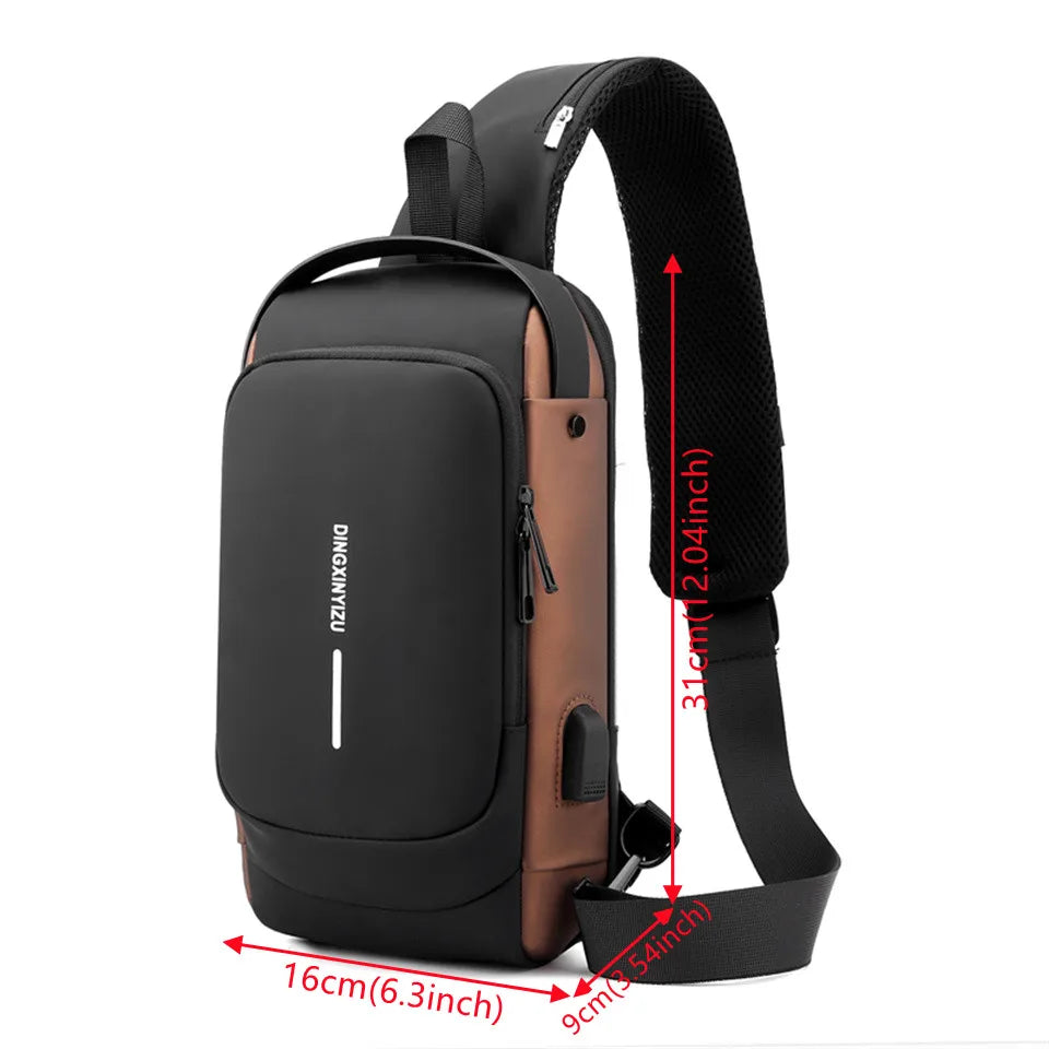 Men's Small Chest Pack Solid Male Outdoor Chest Bag Nylon Chest Pack Men Fashion Travel Purse Phone Pouch Pocket Sling Bag