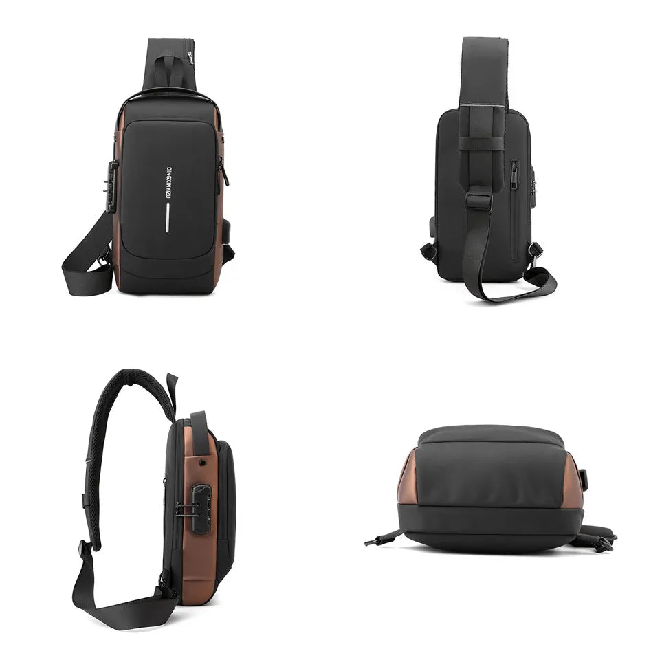 Men's Small Chest Pack Solid Male Outdoor Chest Bag Nylon Chest Pack Men Fashion Travel Purse Phone Pouch Pocket Sling Bag