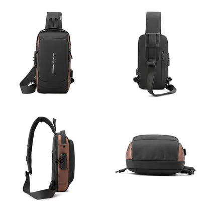 Men's Small Chest Pack Solid Male Outdoor Chest Bag Nylon Chest Pack Men Fashion Travel Purse Phone Pouch Pocket Sling Bag