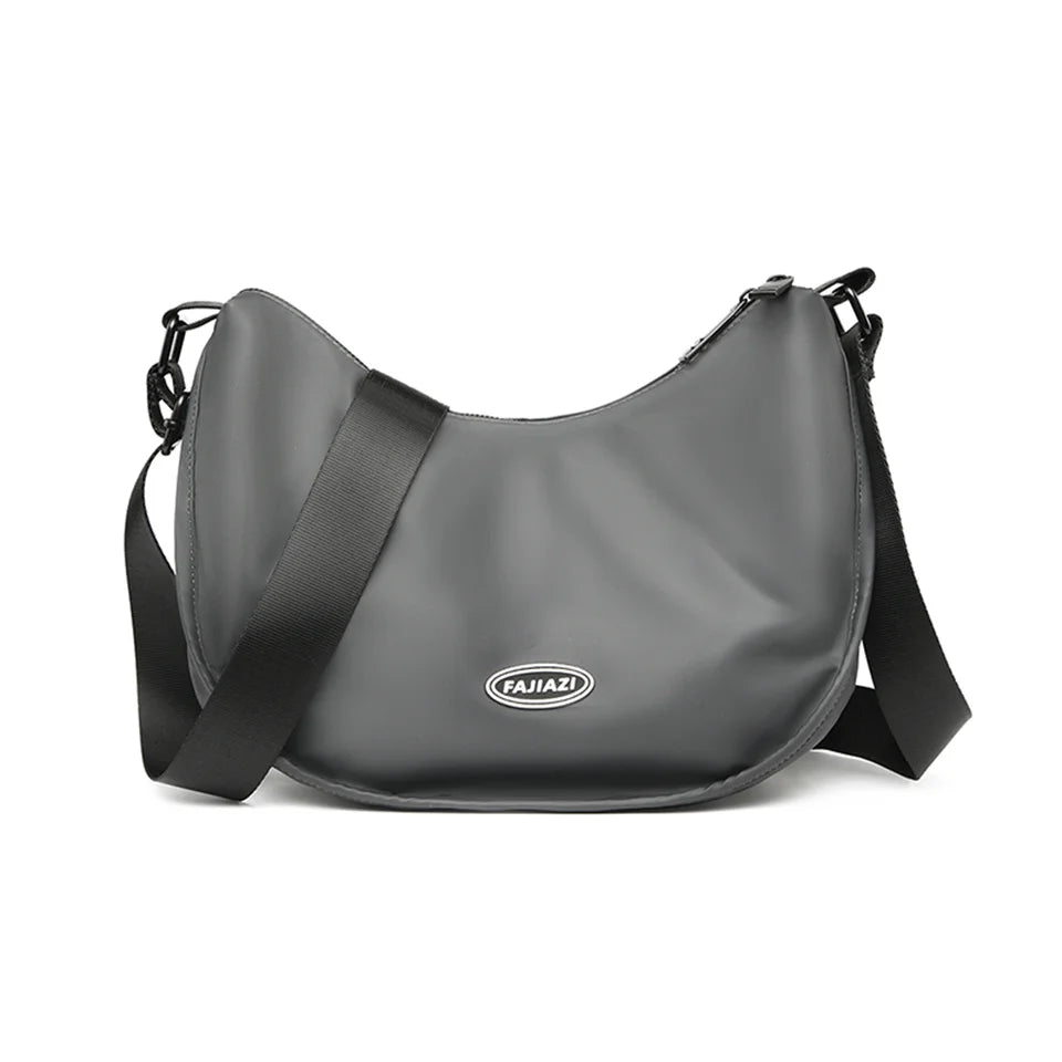 Men's Solid Color Nylon Shoulder Bags Men Casual Handbags Trend Simplicity Commute Large-capacity Versatile Crossbody Bags
