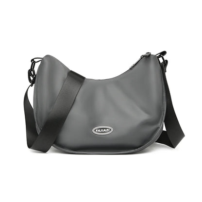 Men's Solid Color Nylon Shoulder Bags Men Casual Handbags Trend Simplicity Commute Large-capacity Versatile Crossbody Bags