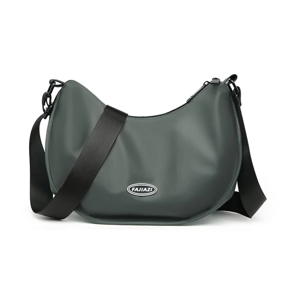 Men's Solid Color Nylon Shoulder Bags Men Casual Handbags Trend Simplicity Commute Large-capacity Versatile Crossbody Bags