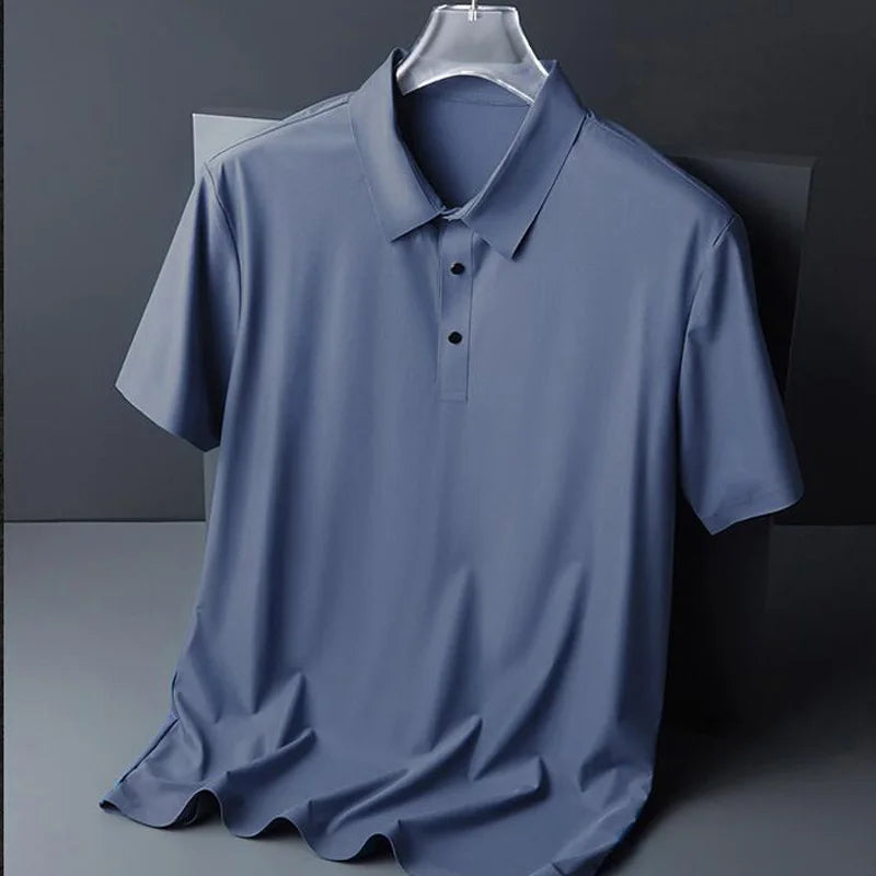 Men's  Summer Short Sleeved Shirt Casual Breathable High-Quality Top Loose Fitting Work Clothe