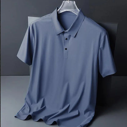 Men's  Summer Short Sleeved Shirt Casual Breathable High-Quality Top Loose Fitting Work Clothe