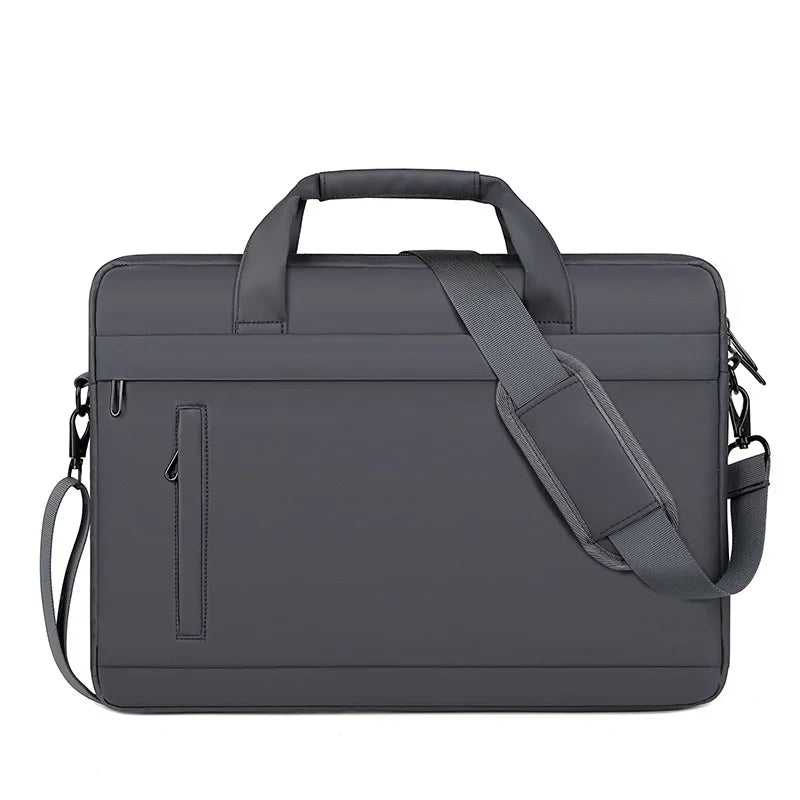 Men's Thin Briefcases For Men Handbags Waterproof Large Capacity Briefcase Shoulder Strap Laptop 15.6 Inch Black CrossbodyBag