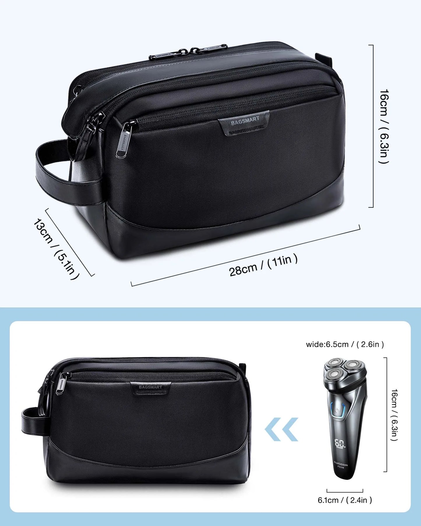 Men's Toiletry Bag BAGSMART Large Toiletry Organizer Dopp Kit Waterproof Bathing Bags for Toiletries Travel Accessories