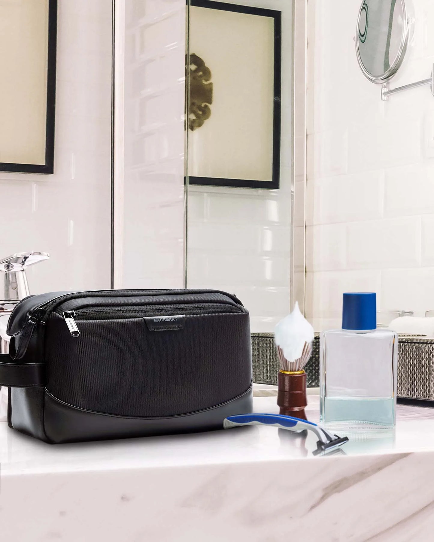 Men's Toiletry Bag BAGSMART Large Toiletry Organizer Dopp Kit Waterproof Bathing Bags for Toiletries Travel Accessories