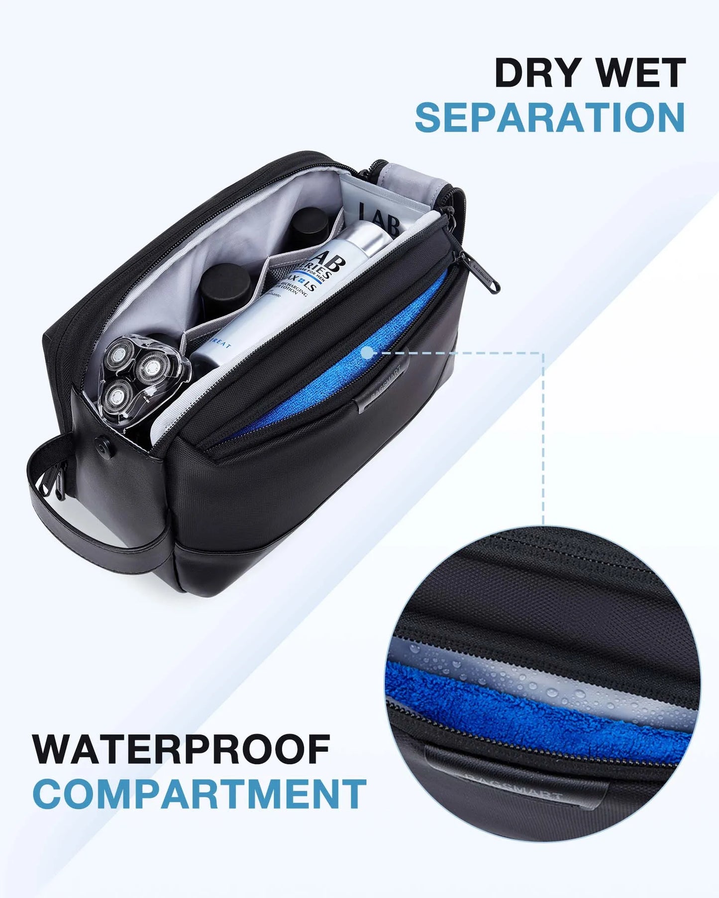 Men's Toiletry Bag BAGSMART Large Toiletry Organizer Dopp Kit Waterproof Bathing Bags for Toiletries Travel Accessories