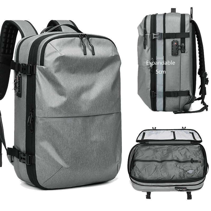 Men's Travel Backpack Expandable Oxford Cloth Waterproof Laptop Bag Multifunctional Business Fashion Anti-theft Vacuum Work Pack