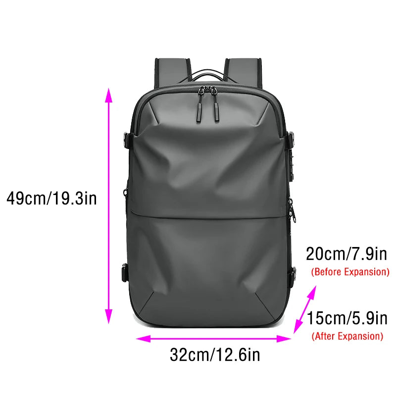 Men's Travel Backpack Expandable Oxford Cloth Waterproof Laptop Bag Multifunctional Business Fashion Anti-theft Vacuum Work Pack