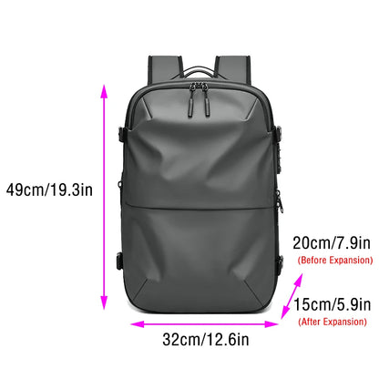 Men's Travel Backpack Expandable Oxford Cloth Waterproof Laptop Bag Multifunctional Business Fashion Anti-theft Vacuum Work Pack