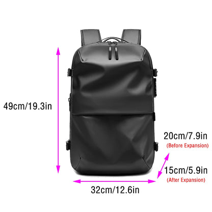 Men's Travel Backpack Expandable Oxford Cloth Waterproof Laptop Bag Multifunctional Business Fashion Anti-theft Vacuum Work Pack