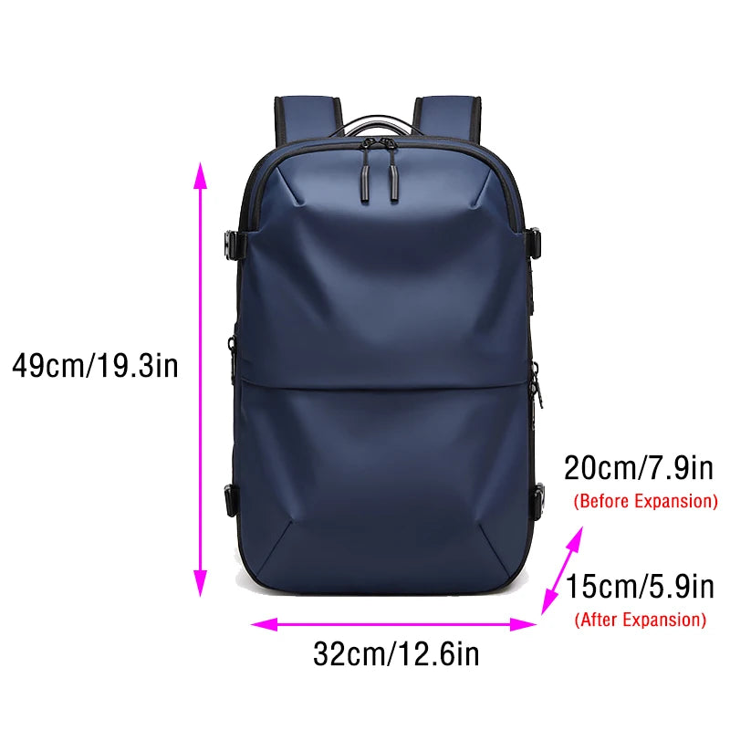 Men's Travel Backpack Expandable Oxford Cloth Waterproof Laptop Bag Multifunctional Business Fashion Anti-theft Vacuum Work Pack