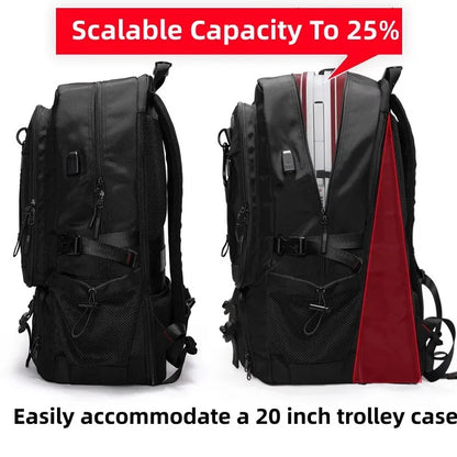 Men's Traveling 50-80L Large Capacity Business For Men 17 Inch Laptop Bags Fashion Oxford With Shoe Backpack