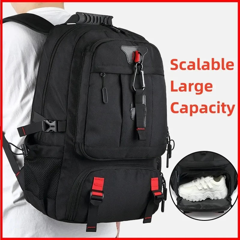 Men's Traveling 50-80L Large Capacity Business For Men 17 Inch Laptop Bags Fashion Oxford With Shoe Backpack