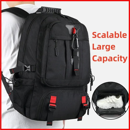 Men's Traveling 50-80L Large Capacity Business For Men 17 Inch Laptop Bags Fashion Oxford With Shoe Backpack