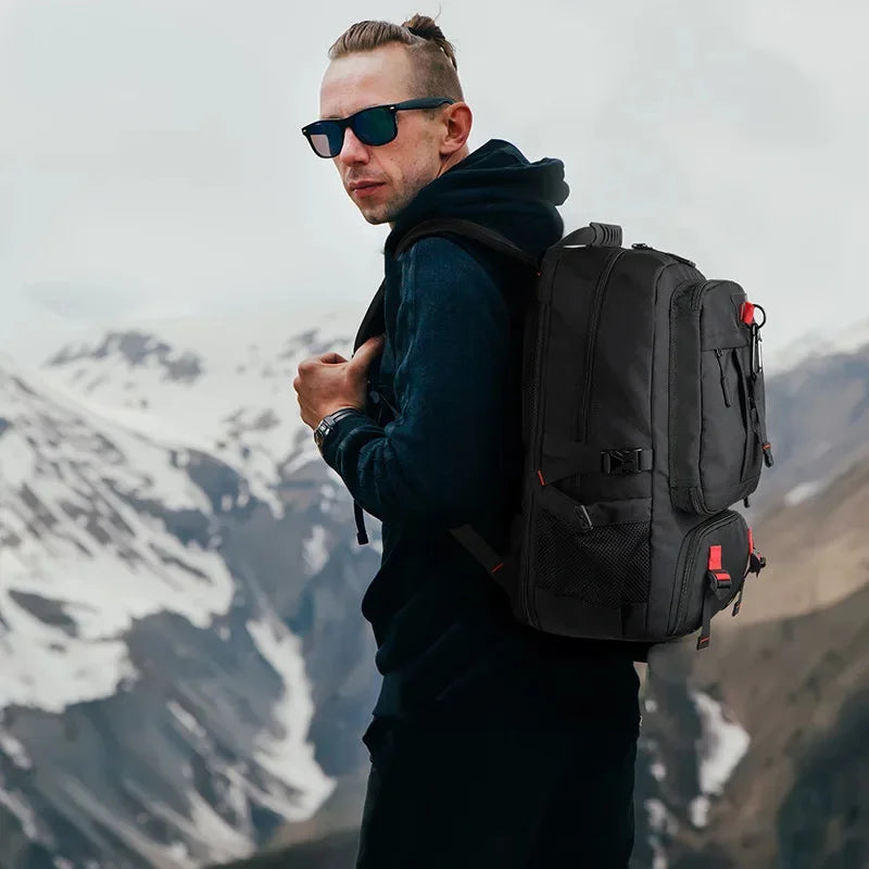 Men's Traveling 50-80L Large Capacity Business For Men 17 Inch Laptop Bags Fashion Oxford With Shoe Backpack