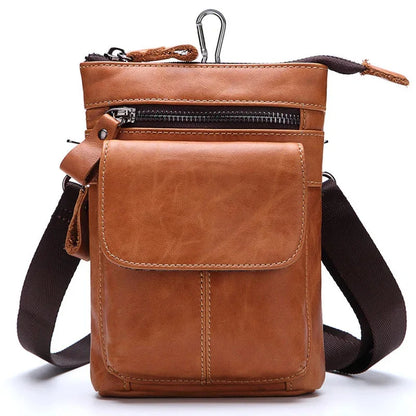 Men's Waist Bags Genuine Leather Man Chest Bag travel fanny pack Compartments Large Capacity Phone Purse Mini Hip Pack