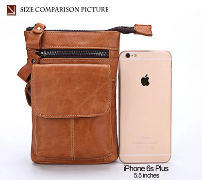 Men's Waist Bags Genuine Leather Man Chest Bag travel fanny pack Compartments Large Capacity Phone Purse Mini Hip Pack