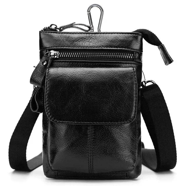Men's Waist Bags Genuine Leather Man Chest Bag travel fanny pack Compartments Large Capacity Phone Purse Mini Hip Pack
