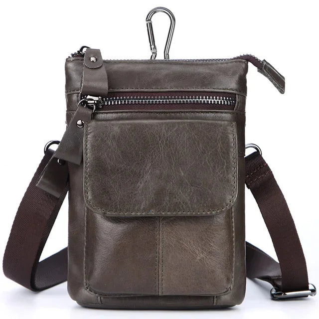 Men's Waist Bags Genuine Leather Man Chest Bag travel fanny pack Compartments Large Capacity Phone Purse Mini Hip Pack