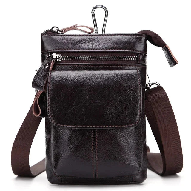 Men's Waist Bags Genuine Leather Man Chest Bag travel fanny pack Compartments Large Capacity Phone Purse Mini Hip Pack