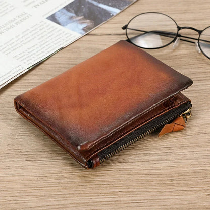 Men's Wallet Genuine For Cards Small Male Coin Purse Short Leather Wallets Clutch Mens burse