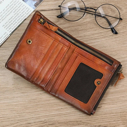 Men's Wallet Genuine For Cards Small Male Coin Purse Short Leather Wallets Clutch Mens burse